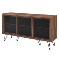Console Entry Table Sideboard Cabinet, Walnut, Wood, Industrial Living Lounge Cafe Lobby Hospitality Restaurant, Modern Contemporary HB34524