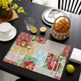 thumbnail image 4 of Pioneer Flower Floral Print Pattern Summer Placemats Table Placemats Set Of 4-Linen Kitchen Washable Placemats Table Mats 12x18 Inch Non-Slip Heat Resistant, 4 of 6
