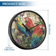 thumbnail image 3 of Voice Activated Clock with Glow Light 12 Inch Large Silent Wall Clock Battery Operated for Home Decor Colorful Beautiful Parrots, 3 of 8