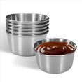 thumbnail image 3 of 24 Tazas de Salsa para Mojar de Acero Inoxidable de 2 Onzas, Mini Tazones para Salsa, Tazas de Condimentos de Metal Reutilizables, Recipientes para Moldes (Plateados), 3 of 5