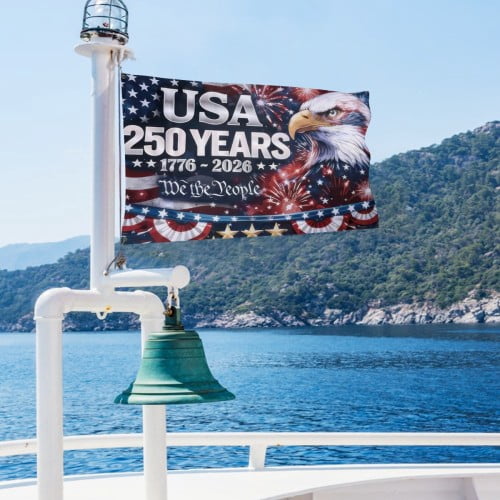 USA 250th Anniversary Flag Double-Sided 4x6 Ft American Independence 1776–2026 Celebration Flag 250 Years Birthday Patriotic Banner for Indoor Outdoor Decor