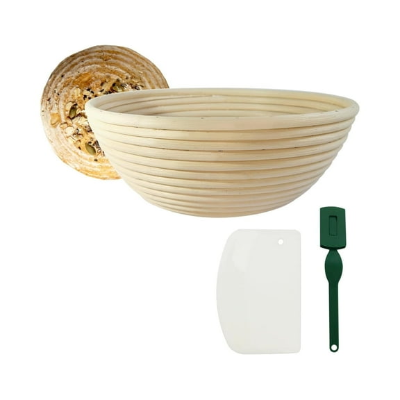 GIXUSIL Round Sourdough Proofing Bowl,7x3.15In Proofing Bowls for Making Sourdough Bread with Dough Scraper,Reusable Proofing Basket