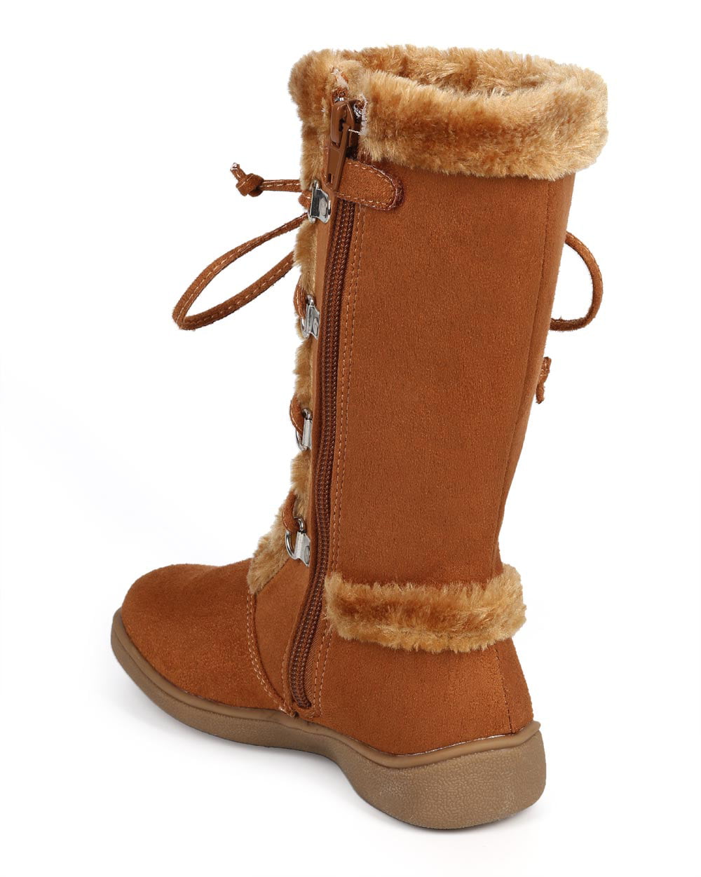 New Girl Little Angel Winter-866E Suede Fur Lace Up Zip Winter Boot Size 