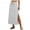 @ White, variant on Maxi Skirts for Women Skirt Ladies Fashion Women Solid Color Elastic Waist Drawstring Ladies Long Skirts Khaki L