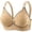 Beige, variant on Full Coverage Wireless T Shirt Bra for Everyday Comfort and Support – Seamless Underwear for Large Four-Hook Front Closure Ideal for Home and Leisure, 44, Pink