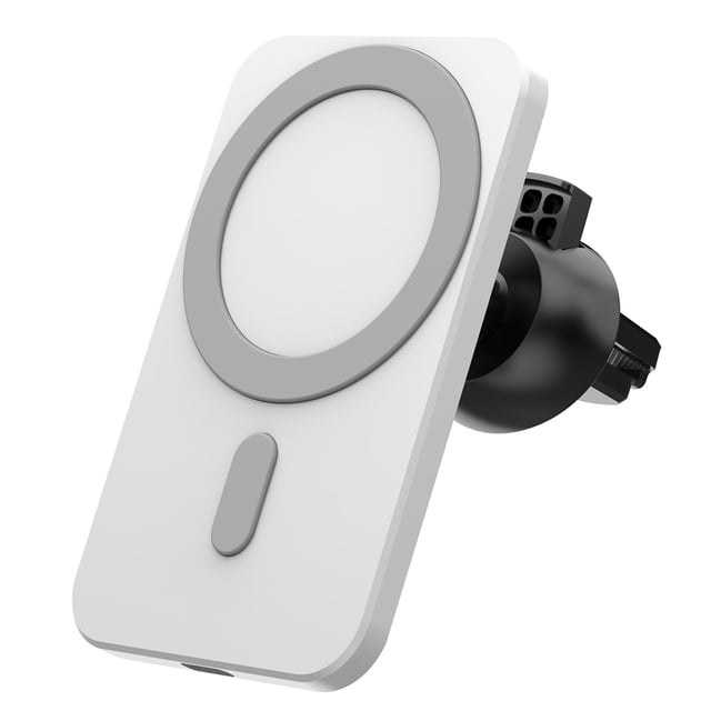 Reemplazo del soporte de carga del teléfono móvil del respiradero del aire del coche del cargador inalámbrico del teléfono para el iPhone 12, blanco kenally EL000847-02B