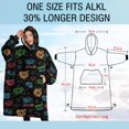 thumbnail image 4 of Oversized Wearable Blanket Hoodie,Colorful Controllers Games Black Pattern Sherpa Blanket Hoodie with Super Pockets,Super Warm Fuzzy Pullover for Women & Men, 4 of 6