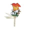 thumbnail image 4 of HILABEE Wedding Flower Boutonniere Flower Boutonniere, Fashion Artificial Boutonniere, Brooch Pin for Suit for Wedding Ceremony Party Orange, 4 of 8