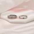thumbnail image 4 of Vintage do old couple ring index finger ring trend double V letter plain ring ring man, 4 of 5