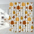thumbnail image 5 of Thanksgiving Shower Curtain Waterproof Bathroom Decor Pumpkin Pattern EVA Material - Easy Installation Festive Atmosphere(C), 5 of 6