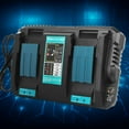 thumbnail image 4 of Cargador de batería doble Bling Bling con interfaz USB DC18RD apto para Makita BL1830 BL1430 14,4-18 V Enchufe estadounidense 110-130 V, 4 of 9