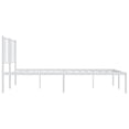 thumbnail image 5 of vidaXL Metal Bed Frame with Headboard White 193x203 cm, 5 of 5