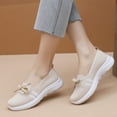thumbnail image 2 of Womens Slip on Walking Shoes Spring Comfortable Breathable Lace up Mesh Golf Driving Nursing Sneakers, 2 of 7