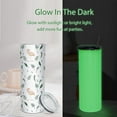 thumbnail image 3 of 25Pack Sublimation Tumblers, 20 oz Glow in the Dark Skinny Luminous Stainless Steel Straight Blank Double Wall Insulated Straight Cups for Heat Transfer, Green, 3 of 13