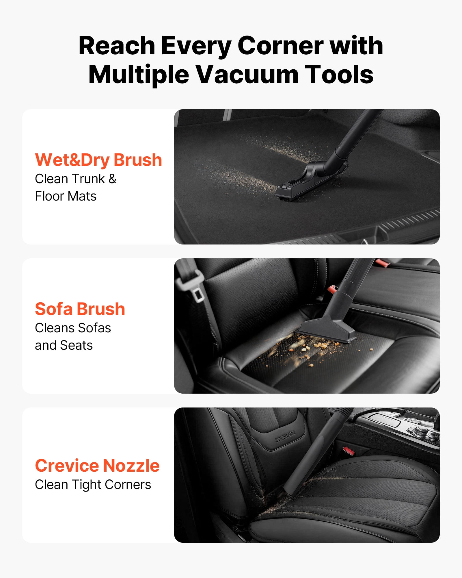 VEVOR Shop Vac, 5.8 Gallon Wet Dry Shop Vacuum, 4 Peak HP with One-Button Self-Cleaning, Dual-Filter, 900W Input Power, 1.25in x 7ft Hose, 9.8ft Cord, Metal Tank for Jobsite, Workshop, Garage, Home