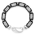 thumbnail image 5 of Crucible Jewelry Men's Black and Silver Plated Stainless Steel Byzantine Chain Bracelet (11mm) - 9", 5 of 5