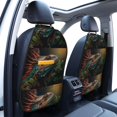 thumbnail image 3 of Naloa Realistic Colorful Chameleon 2Pcs Anti-Kick Back Seat Cover Kick Mat, Car Seat Protector with 3 Storage Pockets, 3 of 8