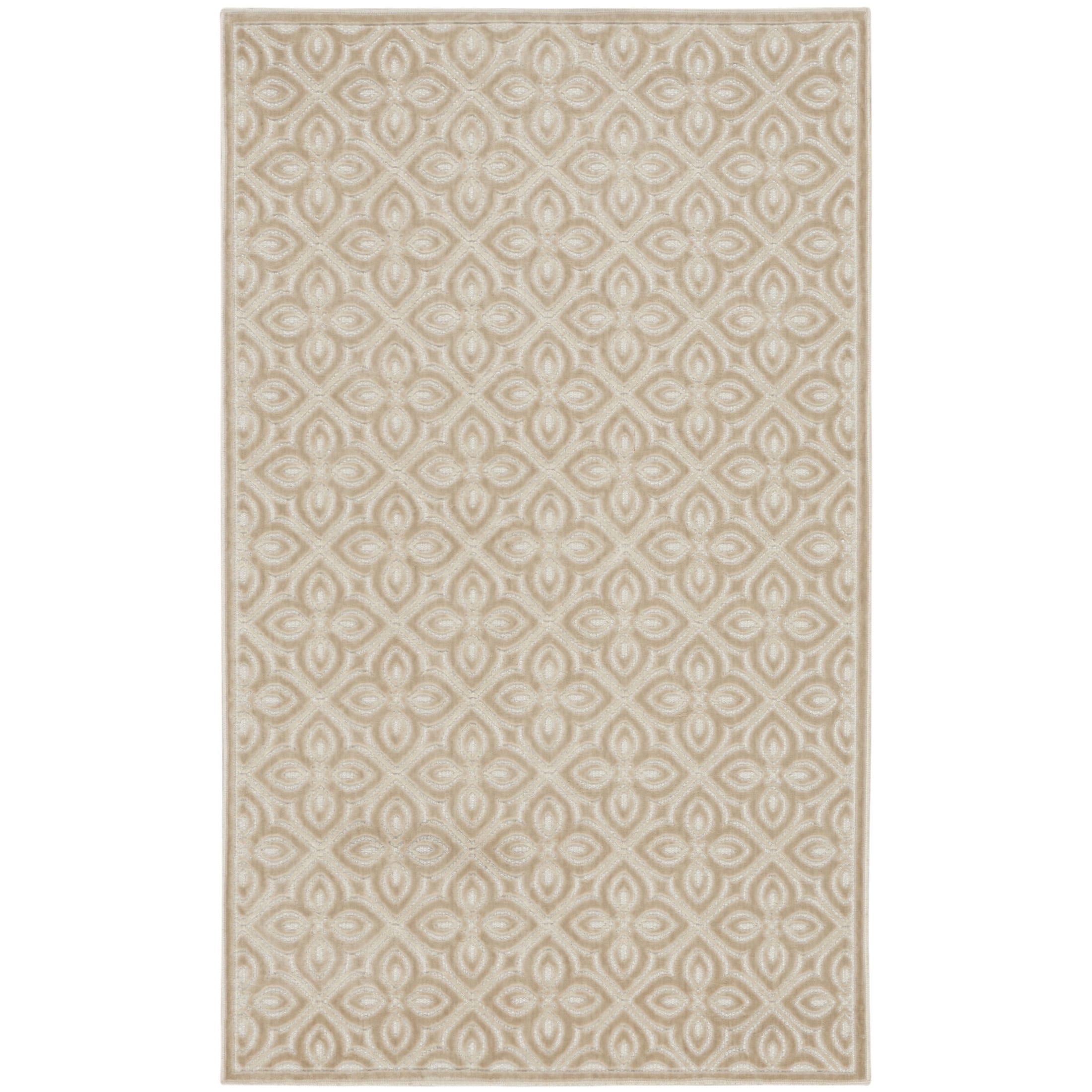 Nourison Washable Charm 2' x 3' Beige Ivory Contemporary Indoor Rug