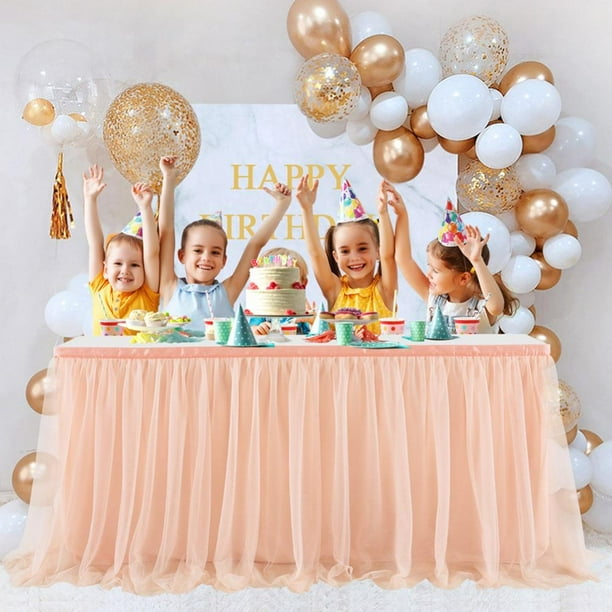 Tulle Table Skirt For Rectangle Or Round Tables Tutu Baby Shower Gender Reveal Wedding Birthday Party Cake Dessert Decorations Com Tulle Table Skirt For Rectangle Or, Round Table Decorations For Baby Shower