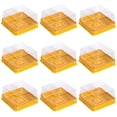 thumbnail image 1 of 50pcs Plastic Mini Cake Box Square Mooncake Dome Cake Boxes Golden Christmas Festival Wedding Birthday Packing Box (Large), 1 of 9