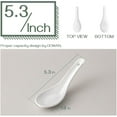 thumbnail image 3 of DOWAN Soup Spoons, Ceramic Asian Soup Spoons, White Japanese Spoon Large for Ramen Pho Wonton Dumpling Miso, Deep Oval Hook Design, Set of 6 (12, White), 3 of 10