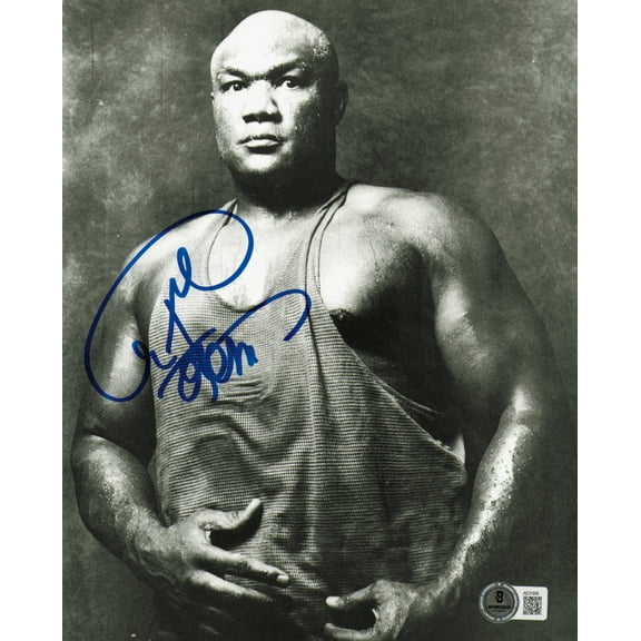 George Foreman Autographed 8x10 Photo Beckett BAS QR #AE31658