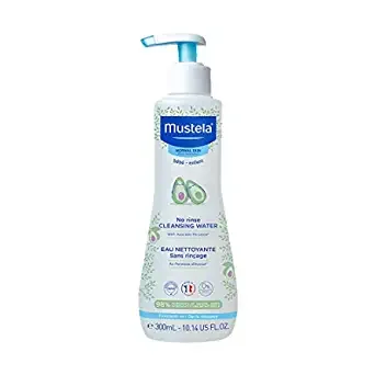 Mustela Baby Cleansing Water - No-Rinse Micellar Water - with Natural Avocado & Aloe Vera - for Baby's Face, Body & Diaper