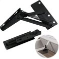 thumbnail image 4 of Accesorios de elevación por resorte Accesorio de bisagra - Soporte de aleta Bisagras de gabinete Puerta para sofá plegable, Tapa de cama, Accesorios para muebles, Negro, 2 piezas, 4 of 5