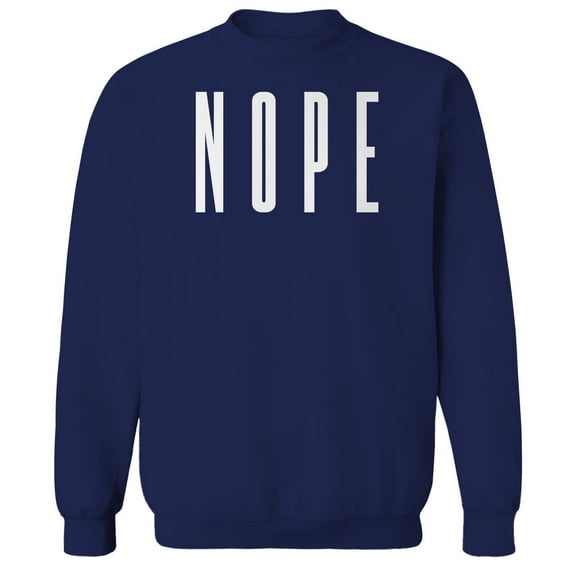 Nope Humor Graphic Navy Men's Crewneck Sweatshirt