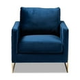 thumbnail image 2 of Baxton Studio Matteo Glam and Luxe Royal Blue Velvet Fabric Upholstered Gold Finished Armchair, 2 of 5