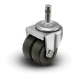 thumbnail image 3 of 2" Low Profile Swivel Grip Ring Stem Caster - Hard Rubber Dual Wheel - 225 lbs Capacity, 3 of 10