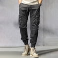 thumbnail image 2 of WEAIXIMIUNG Men's Pants 30X34 Cargo Men's Autumn Workwear Pants Solid Colour Sweatshirt Casual Pants Drawstring Drawstring Drawstring Trousers, 2 of 3