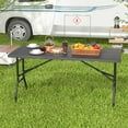 thumbnail image 2 of Costway 5 ft Folding Table Indoor Outdoor Foldable Plastic Table 4-6 Person Picnic Table Black, 2 of 10