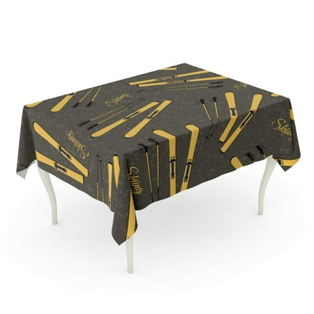 

SIDONKU Abstract Mountain Skiing and Sticks Pattern Let Go Activity Tablecloth Table Desk Cover Home Party Decor 60x84 inch