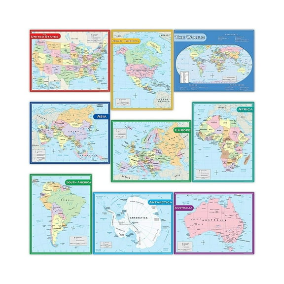 Teacher Created Resources Map Charts Set, Set of 9