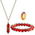 thumbnail image 2 of Collar de cristal de cornalina LANNMXG para hombres y mujeres, 2 of 5