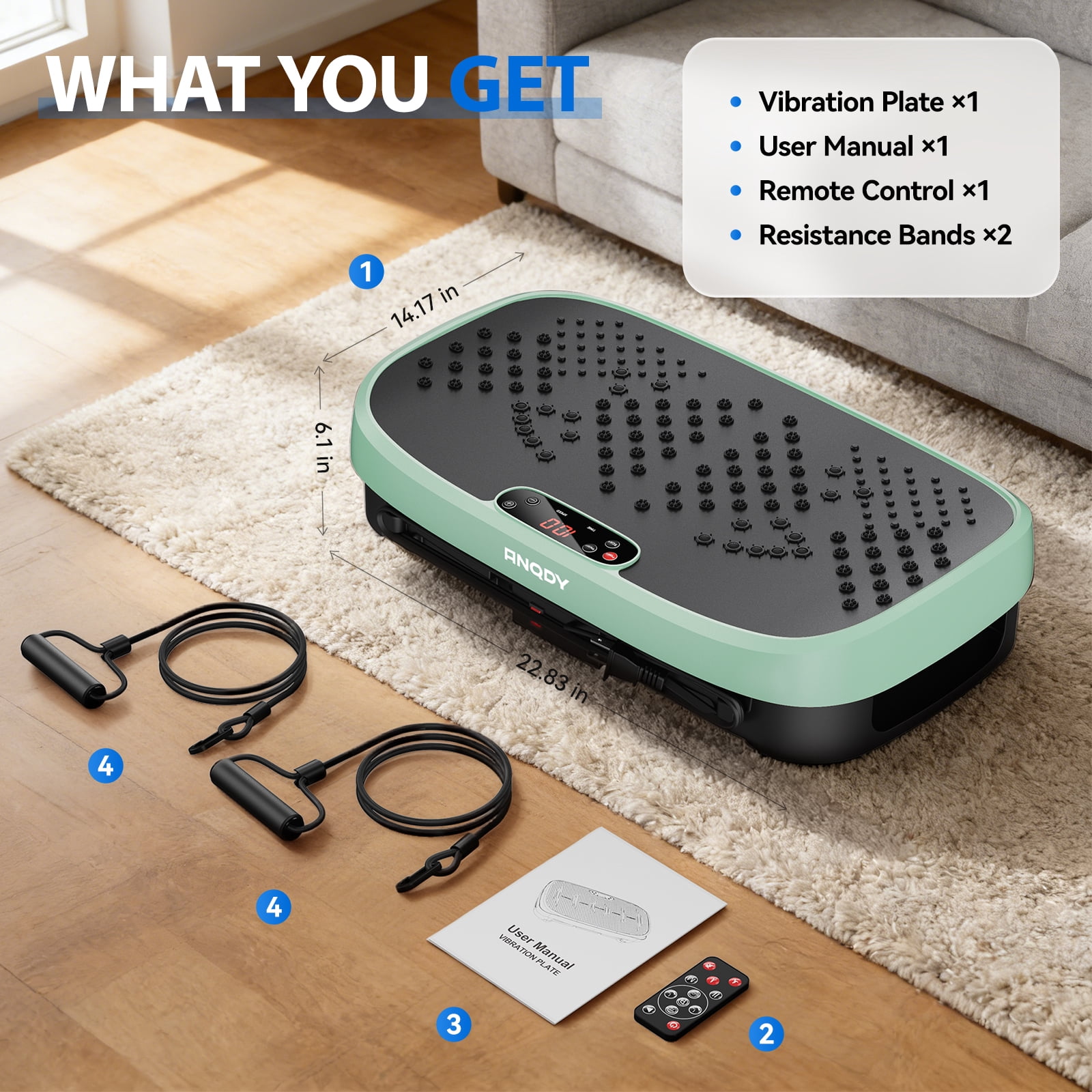 Anqdy Vibration Platform Exercise Machine Magnetic Acupoints Full Body for Lymphatic Drainage