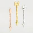 thumbnail image 5 of Personalized Planet Women's Initial Earring with Cross Dangle Button Drop Earrings, 5 of 6