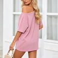 thumbnail image 4 of fatyb Women's Short Sleeve off the Shoulder Tops Casual Loose Womens Summer Tee Shirts for Going Out, 4 of 5