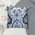 thumbnail image 2 of Nawypu  Sofa Decoration Pillowcases Blue and White Ikat Square Cushion Case Throw Pillow Covers Double Sides Print, 2 of 5