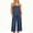 Blue#02, variant on 2 Piece Sets for Women Adjustable Spaghetti Strap Top Wide Leg Capri Pants Suit with Pockets Breathable Soft Cotton Linen Lounge Set Casual Solid Color Beach Vacation Outfits M