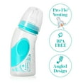 thumbnail image 2 of Evenflo Vented + BPA-Free Plastic Angled Bottles, 6oz, Teal,Gray.Blue, 6ct, 2 of 6