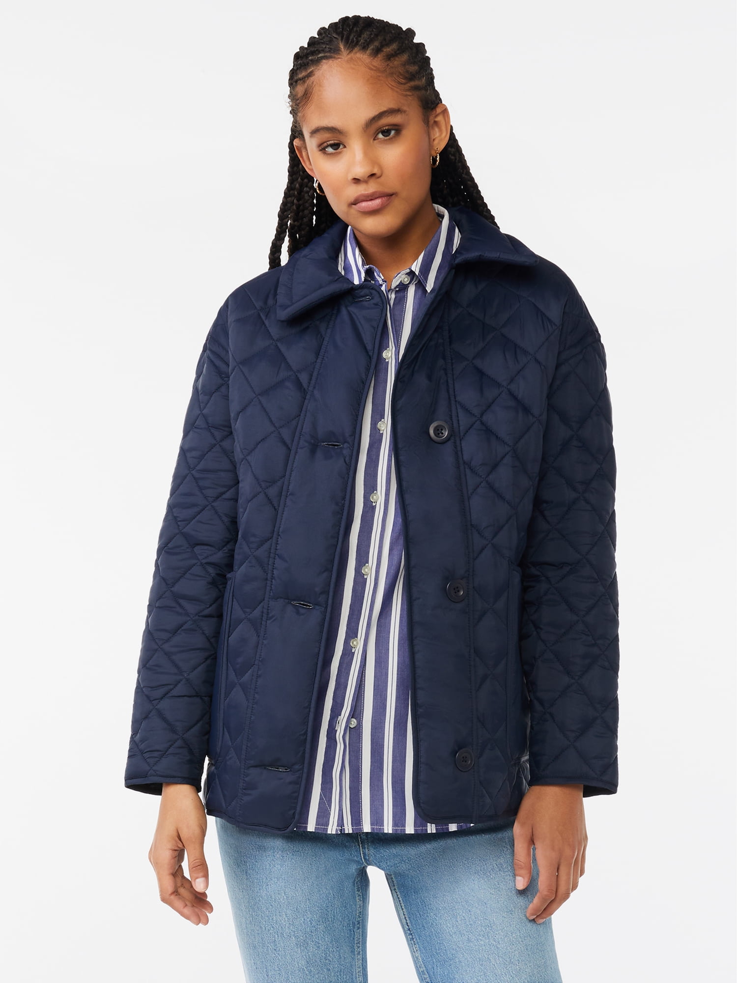 Free Assembly Women's Quilted Shell Jacket 