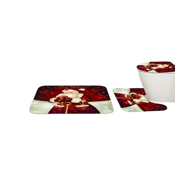 Cortina de ducha impresa Navidad Advancent poliéster decoración baño 3 piezas