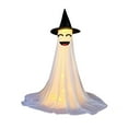thumbnail image 2 of 5FT Halloween Decorations Outdoor, Cute Halloween Decorations Indoor, Spooky Ghost Halloween Decor with Witch Hat, Scary Ghosts Decor with LED Lights for Front Porche Yard Garden Home, 2 of 9