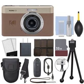 Kodak PIXPRO C1 Compact Digital Camera Brown + 32GB Memory Card +