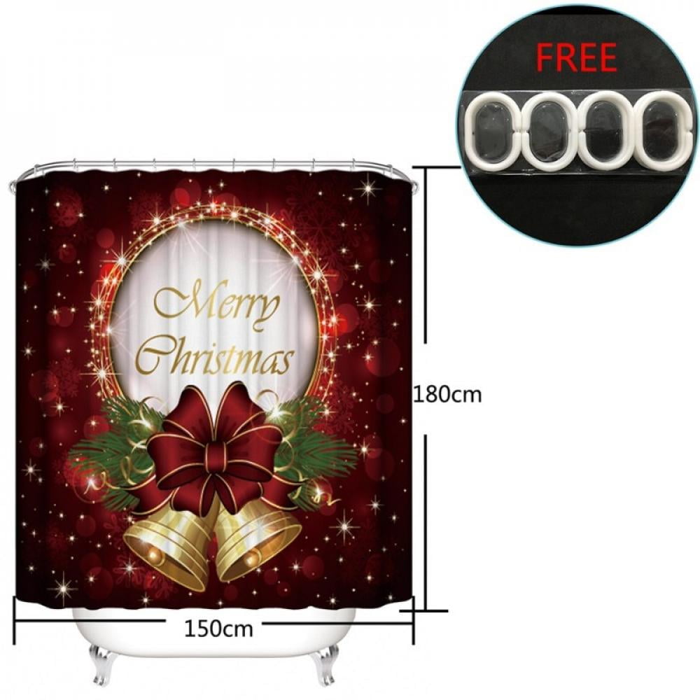 Details about   Christmas House Waterproof Bath Polyester Shower Curtain Liner Water Resistant 