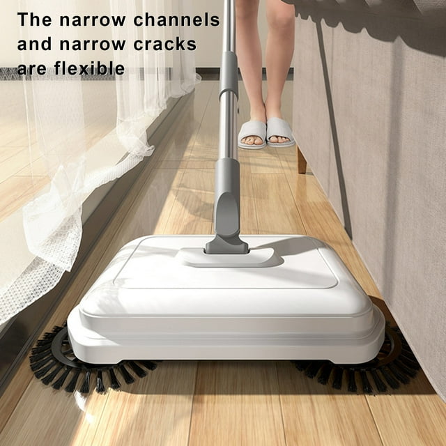 YAOMOBB Wet And Dry Hand Sweeper Multi Purpose Hand push Sweeper with 360 degree Cleaning Foldable Compact Wet Dry Cleaner 40in Stainless Steel Pole