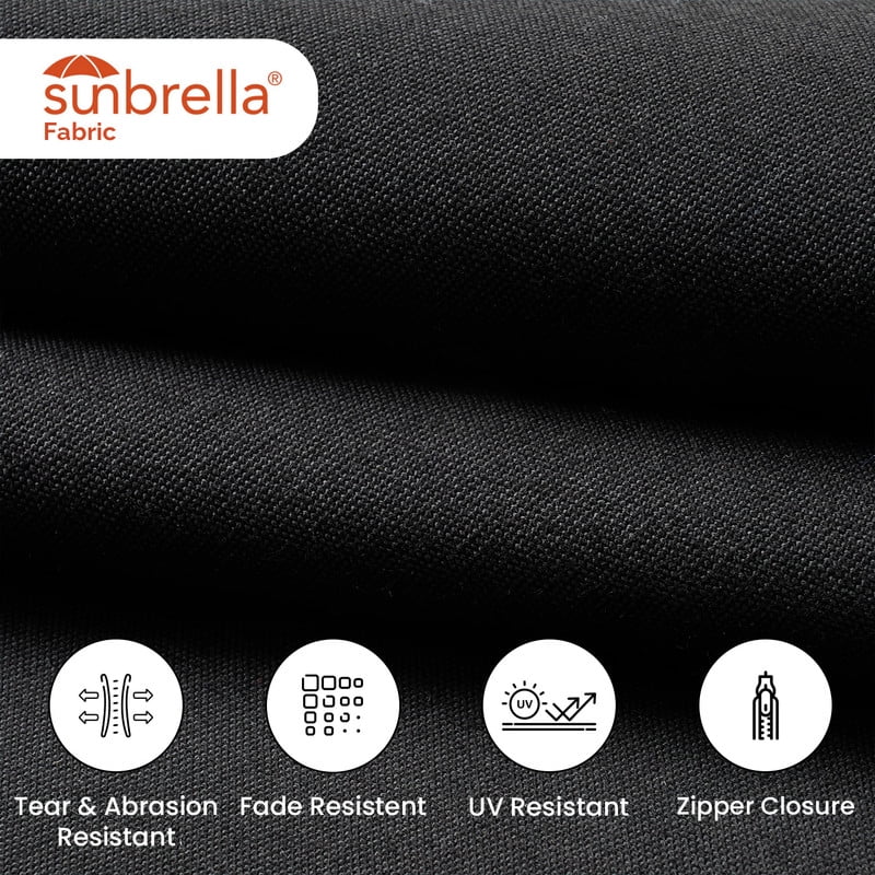 Covers&All Sunbrella Lumbar Pillows Set of 2, UV Fade resistant & Water Repellent Rectangle Lumbar Throw Pillows (Inserts with Covers) for Indoor Outdoor Use