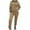 Khaki, variant on Inleife Sweatsuits for Women Plush Lounge Sets Women's Solid Color Hooded Long Sleeve Elastic Waist Pockets Long Pants Sets